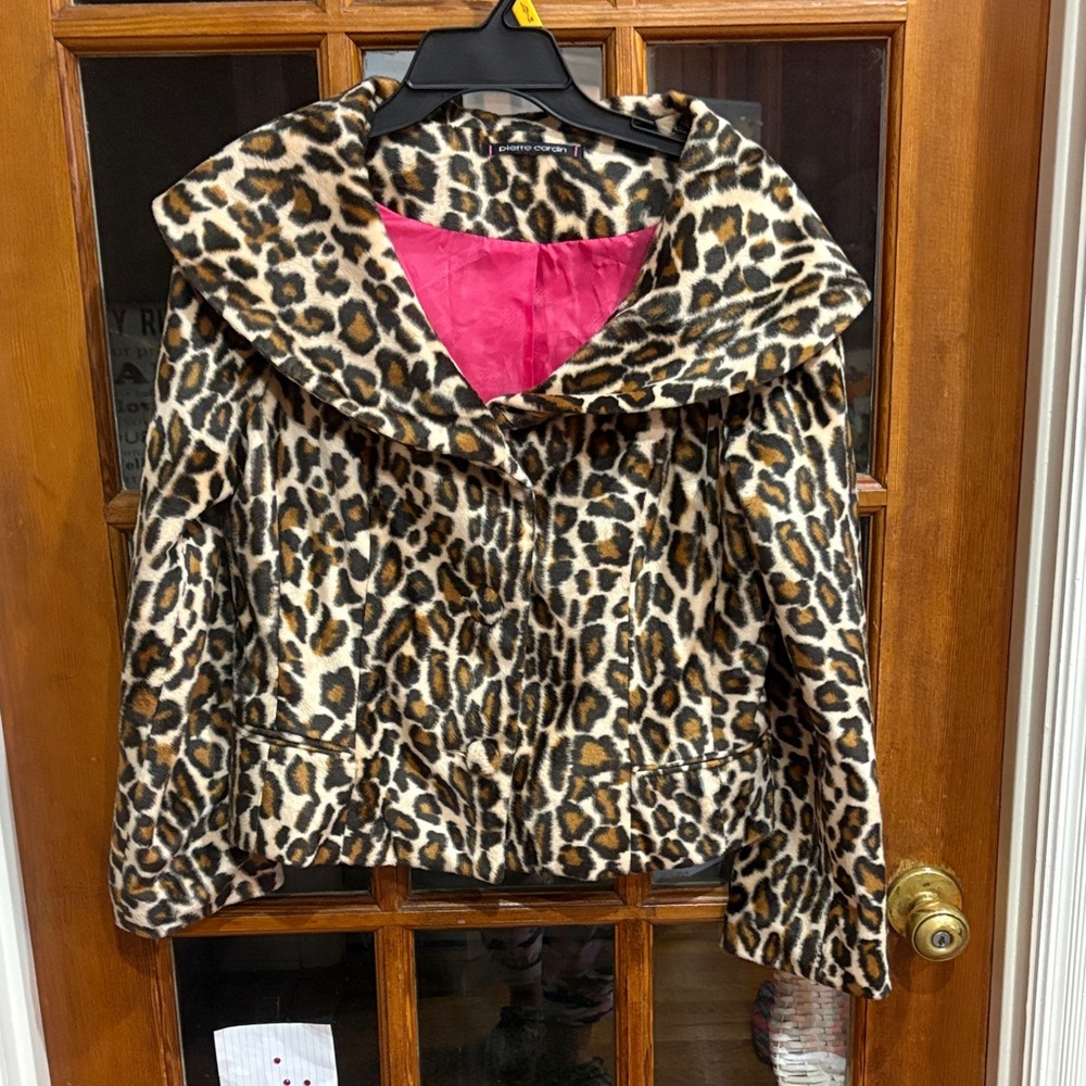 Pierre Cardin Leopard Print Jacket with Pink Accents